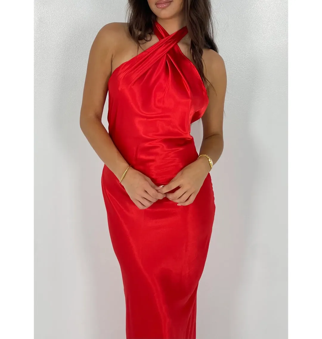 YLD Design Crossover Maxi Dress Red Size S / AU 8 for rent on The Volte - main image