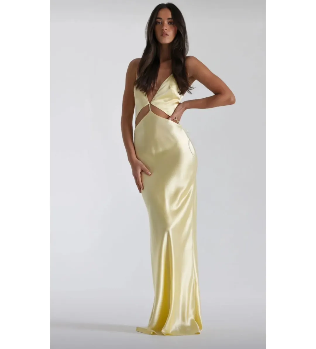 Natalie Rolt Lemon Iris Gown in Yellow Size 1/ AU 8  for rent on The Volte - main image