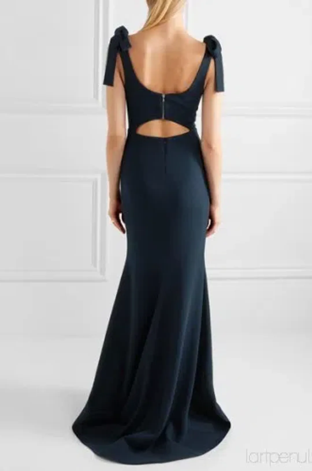 Rebecca Vallance Breakers Cutout Crepe Maxi Dress Navy Size AU 6 for rent on The Volte - main image
