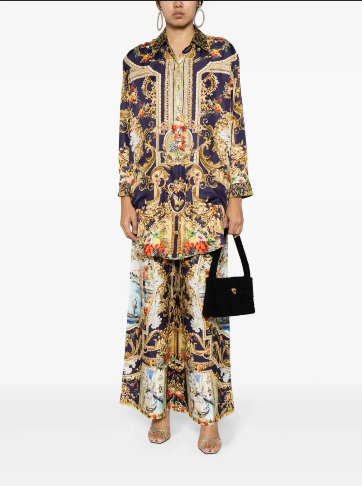 Camilla Venice Vignette Silk Shirt & Pants Size 10 - Image 3