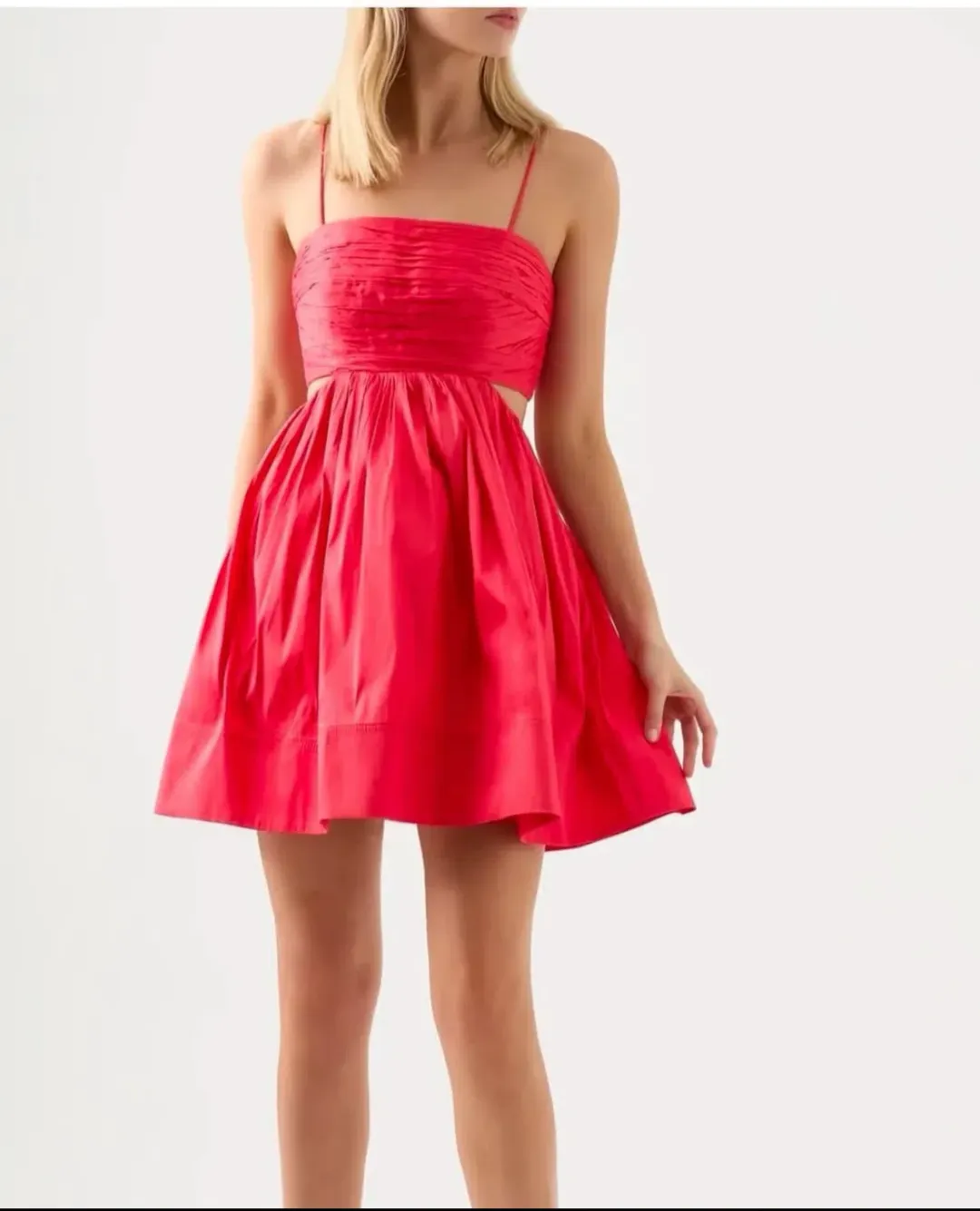 Aje Liza Ruched Mini Dress Pink Size AU 10 for rent on The Volte - main image