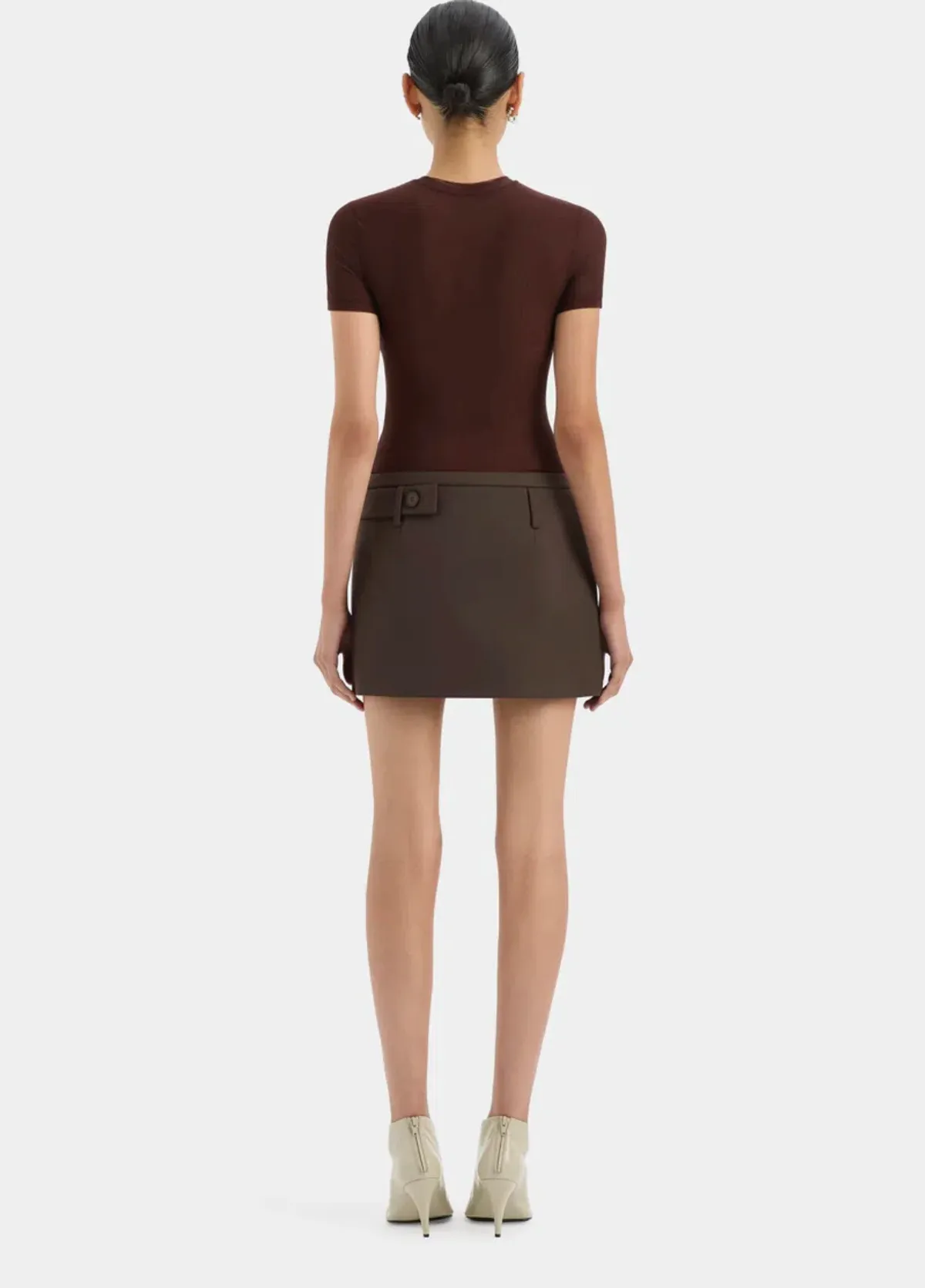 Sir The Label Sandrine Button Mini Skirt Brown Size 4  - Image 3