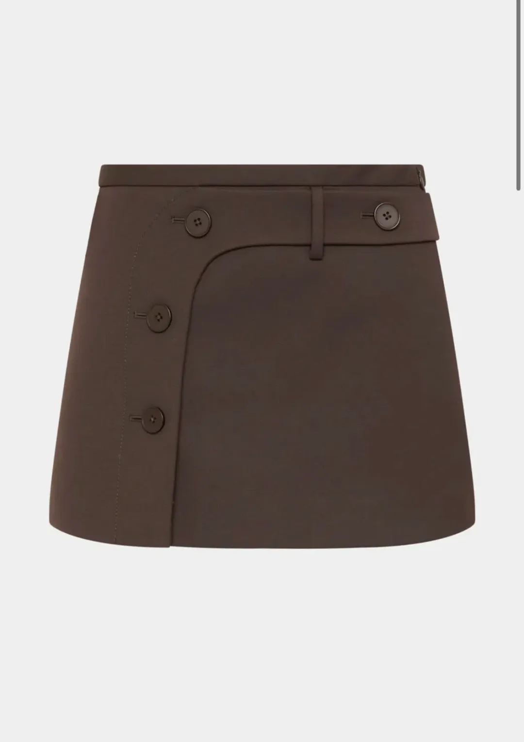 Sir The Label Sandrine Button Mini Skirt Brown Size 4  for rent on The Volte - main image