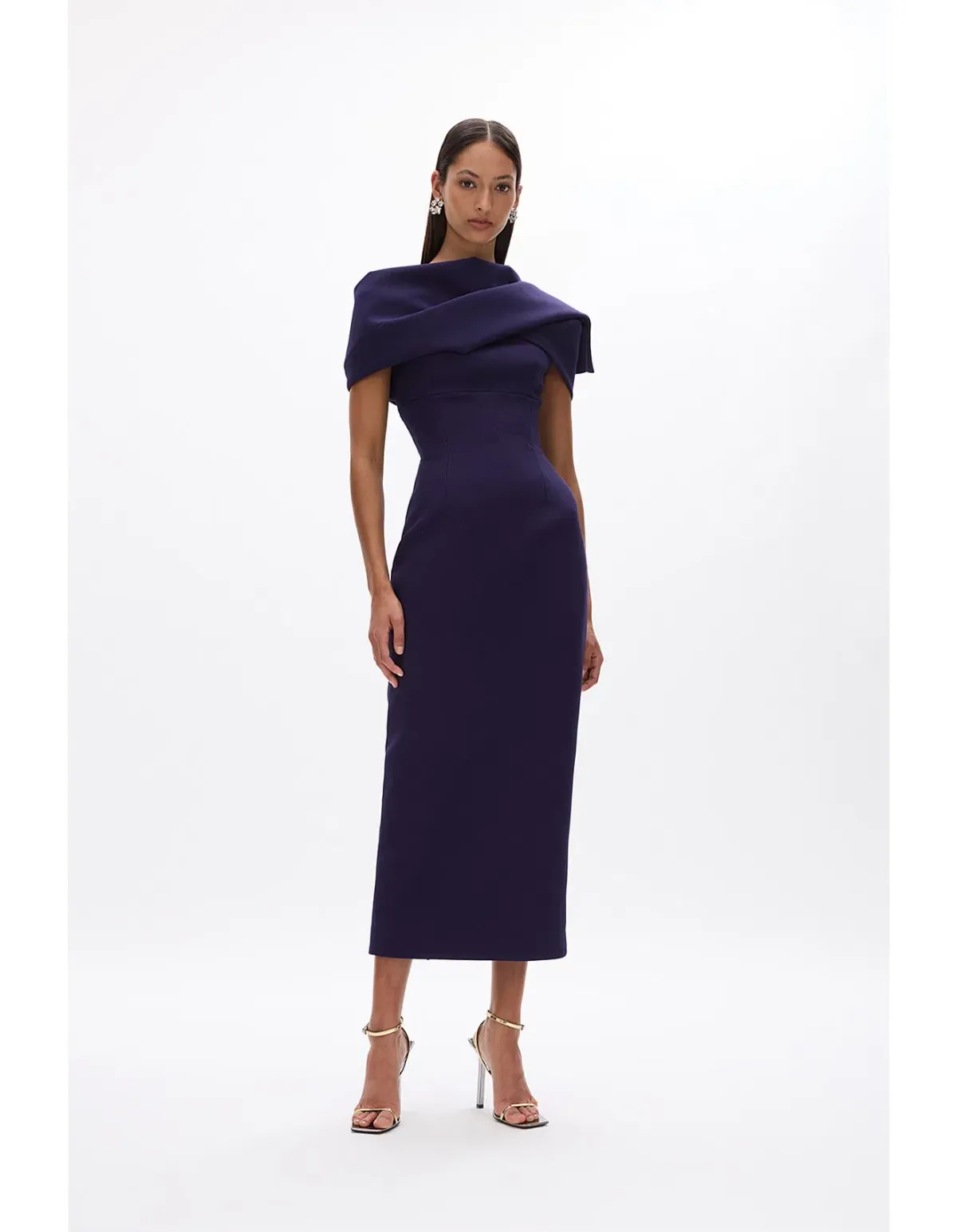 Rachel Gilbert Clara Midi Dress Dark Indigo Dark Purple Size 1 / Size AU 8 - Image 5