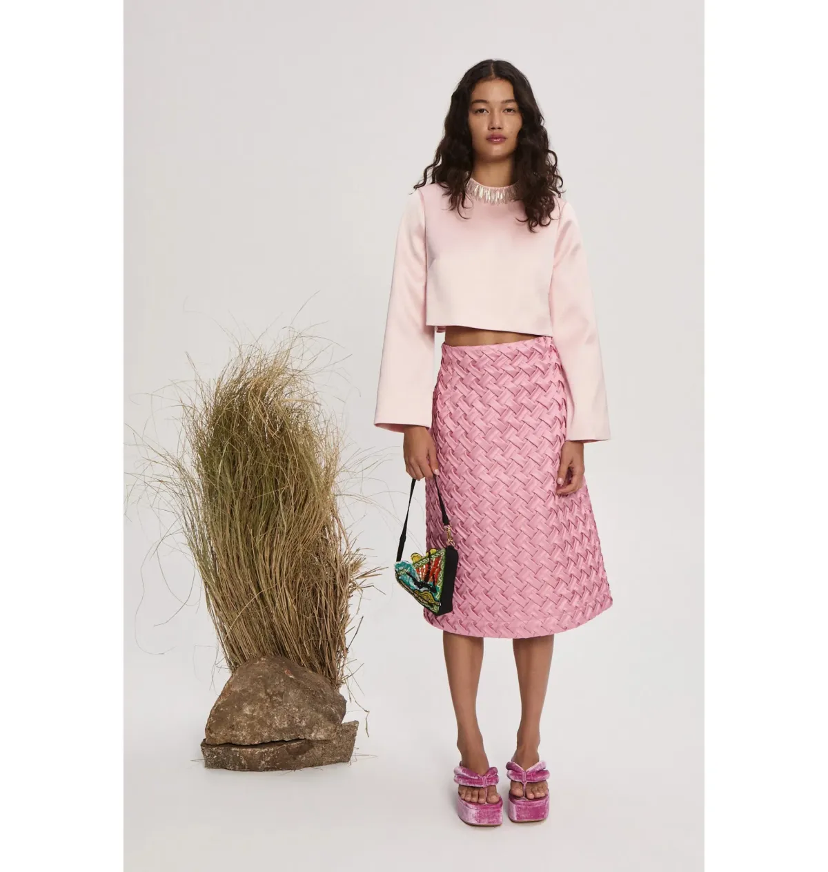 Alemais Inez Skirt & Cindy Embellished Exclusive Top Pink Size AU 14 - Image 1