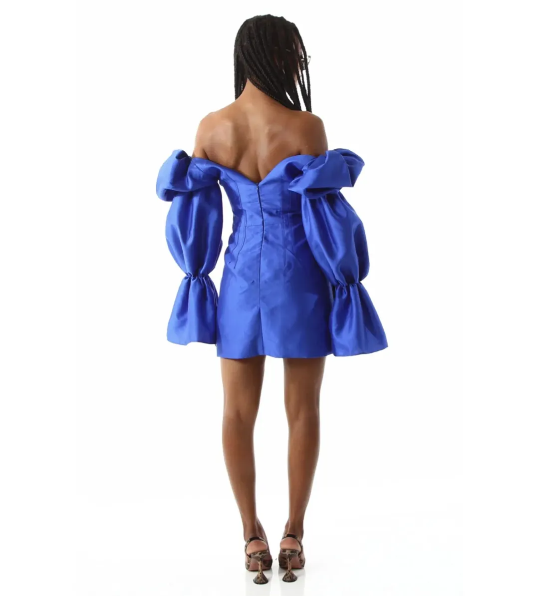 Khirzad Femme Solaro Mini Dress Cobalt Blue Size AU 10 for rent on The Volte - main image