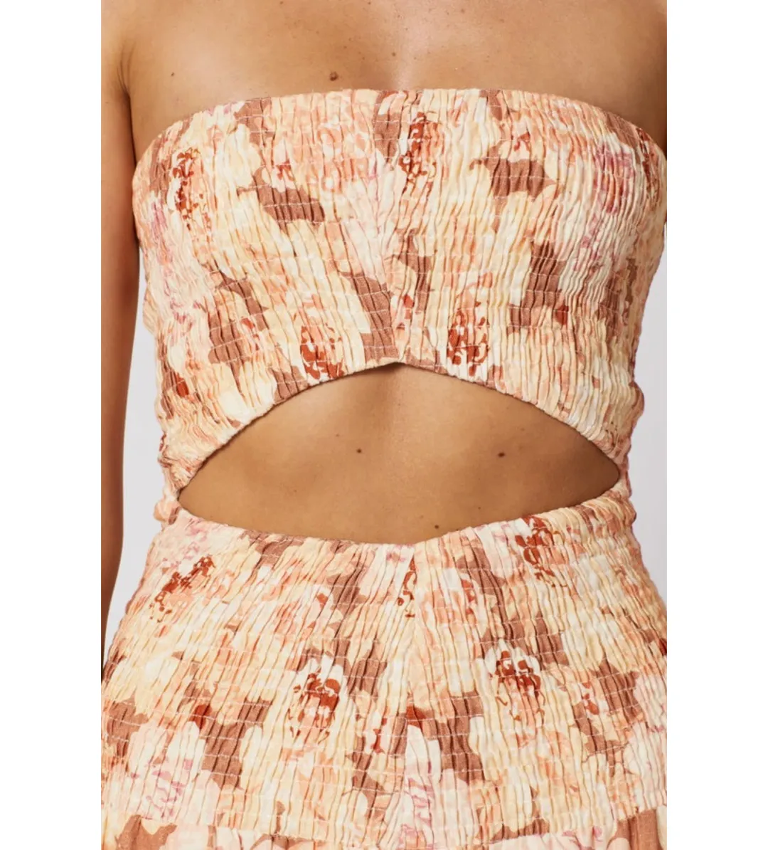 Winona Flourish Shirred Midi Dress in Multi Size XXS / Size AU 4 for rent on The Volte - main image