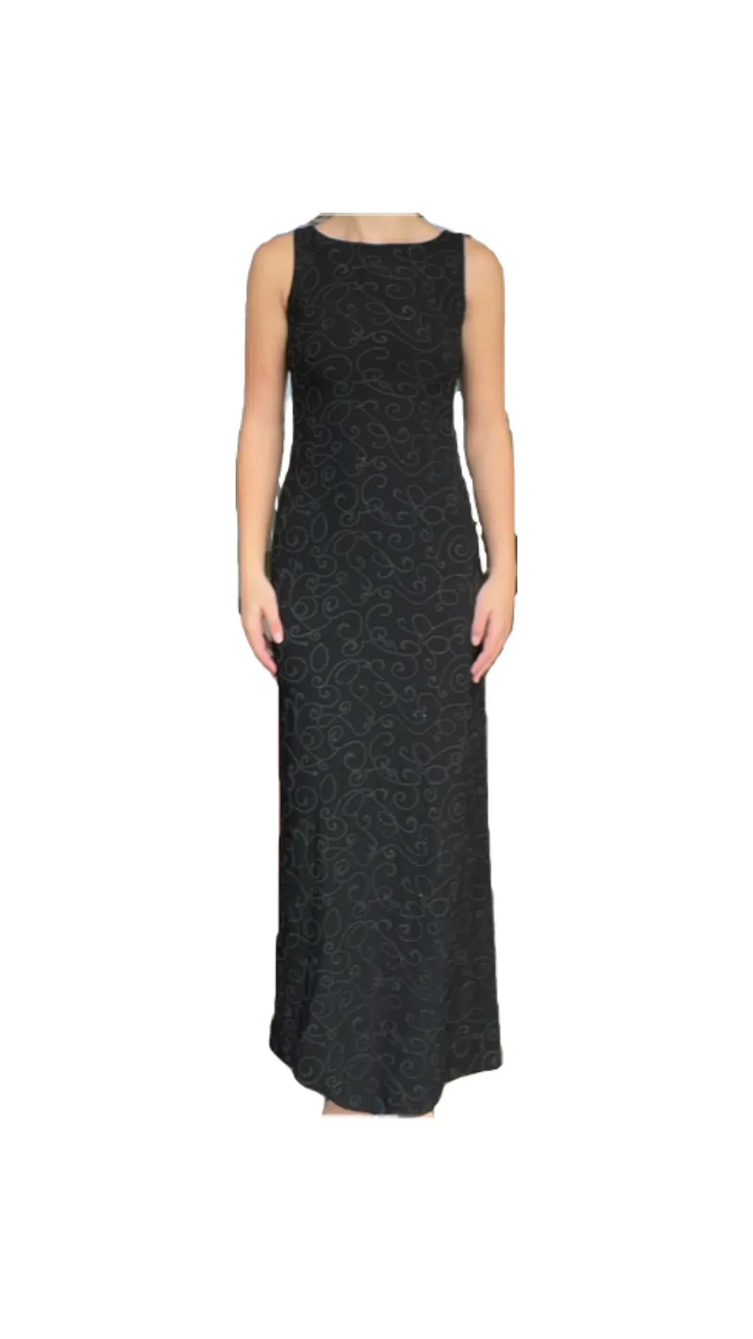 Vintage Black Beaded Gown Size AU 10 for rent on The Volte - main image