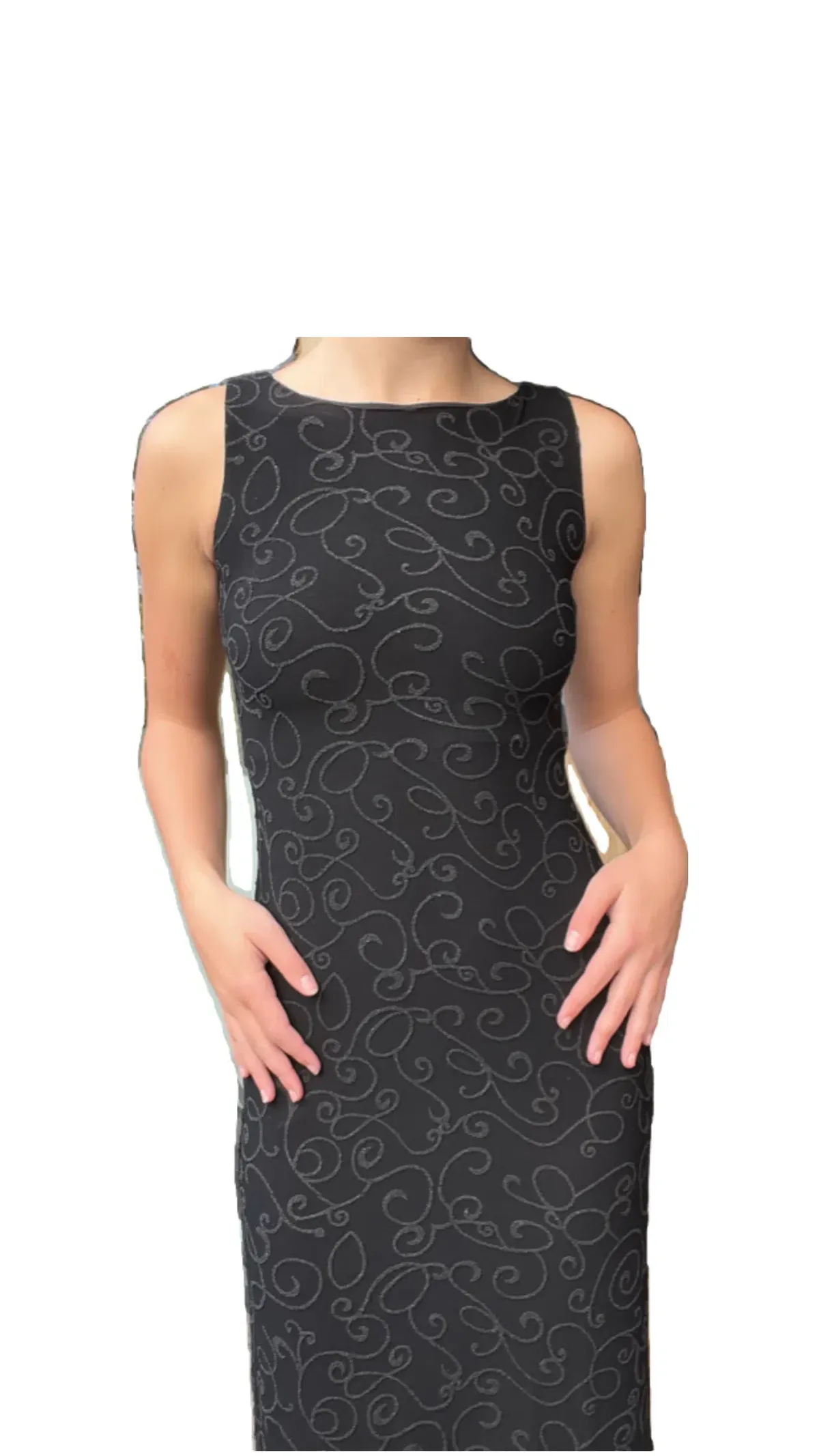 Vintage Black Beaded Gown Size AU 10 - Image 4