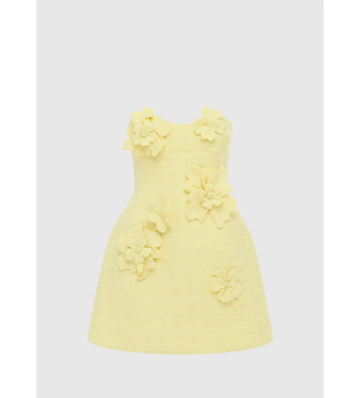 Leo Lin Rosario Tweed Petal Bustier Mini Dress in Sorbet Yellow Size 8 - Image 1