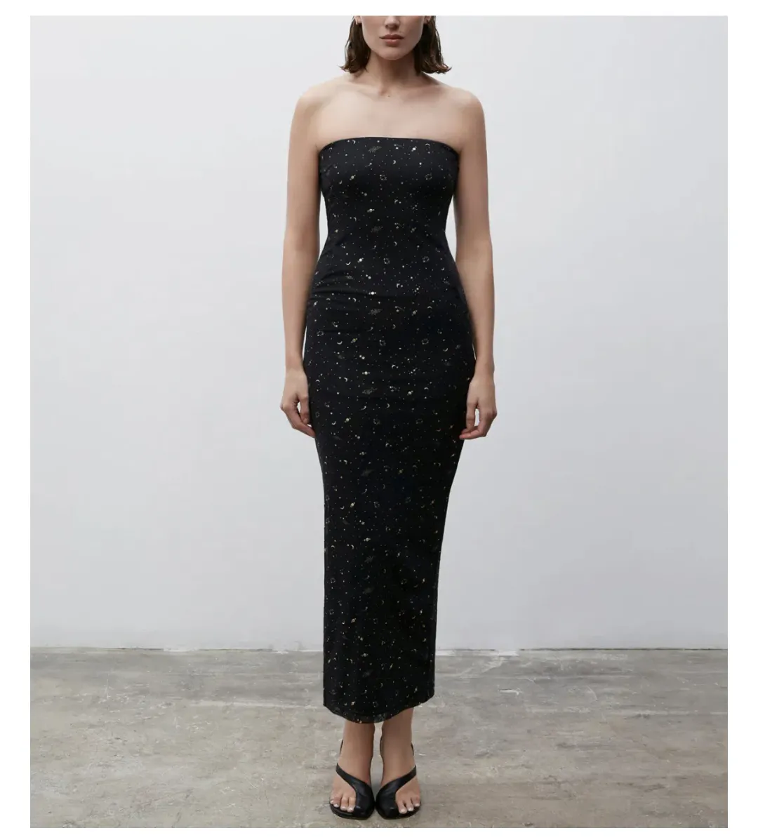 Paris Georgia Galaxy Maxi Dress Shrug Black Size AU 8 for rent on The Volte - main image