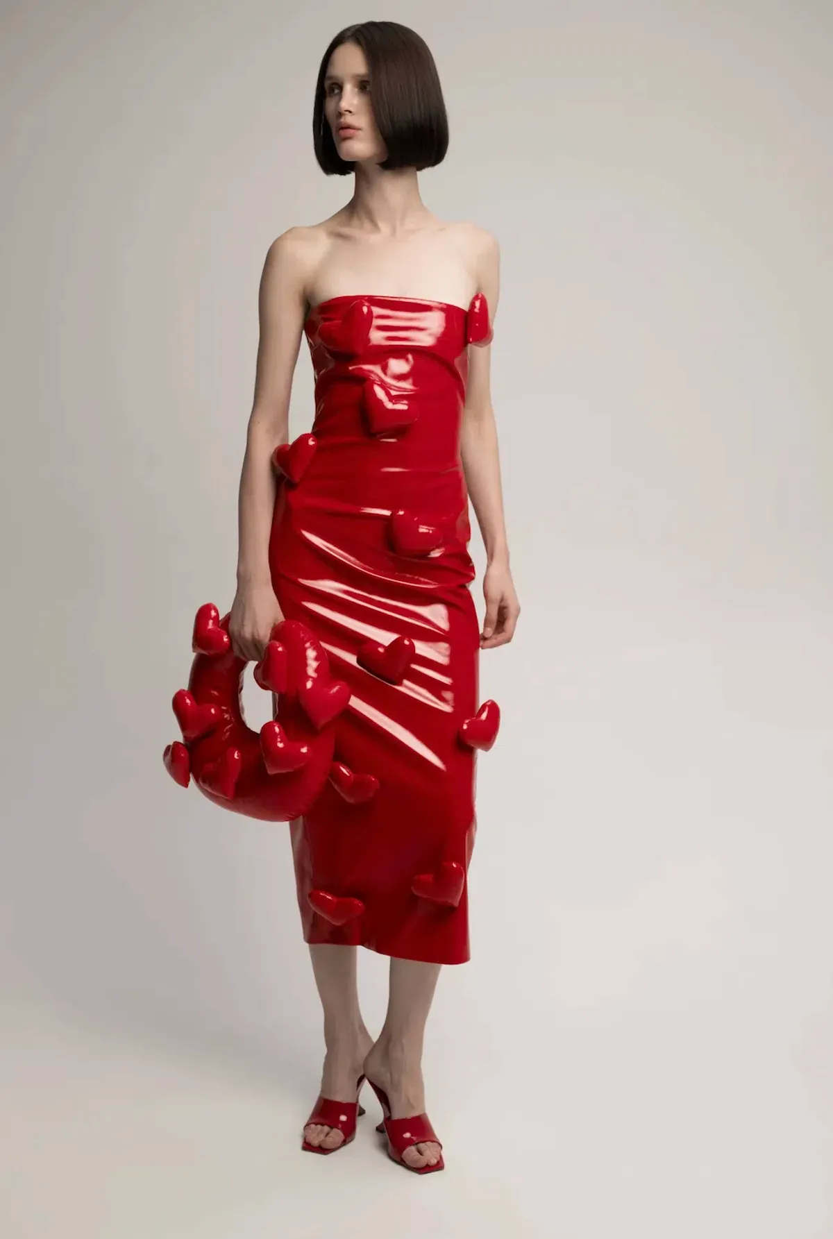 Cult Naked Love Killa Dress in Red Patent Size 8 - Image 3