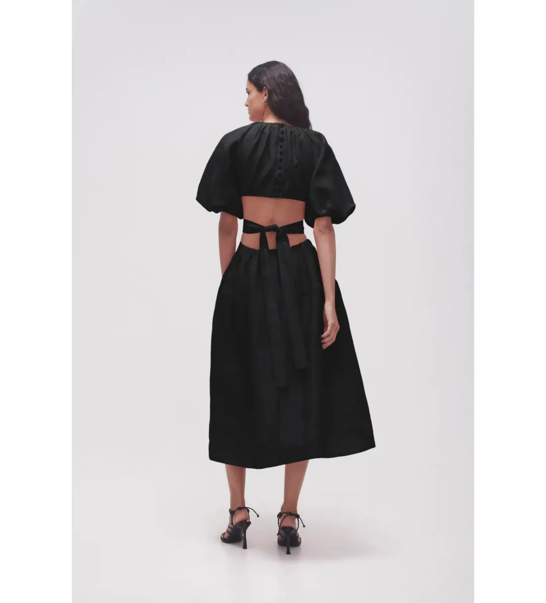 Aje Mimosa Cut Out Midi Dress in Black Size M / AU 10 for rent on The Volte - main image