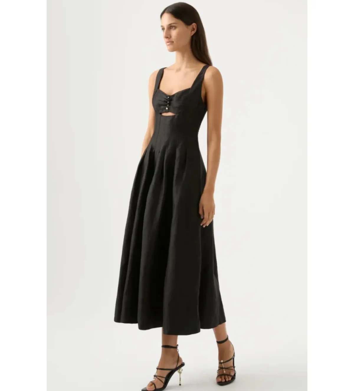 AJE Divinity Pearl Pin Midi Dress Black Size XS / AU 6 - Image 3