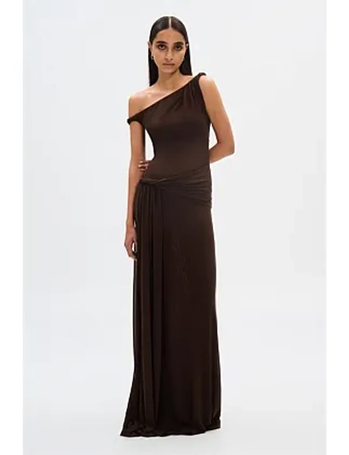 MISHA Sisal Mesh Maxi Dress Espresso Size 8/S - Image 5