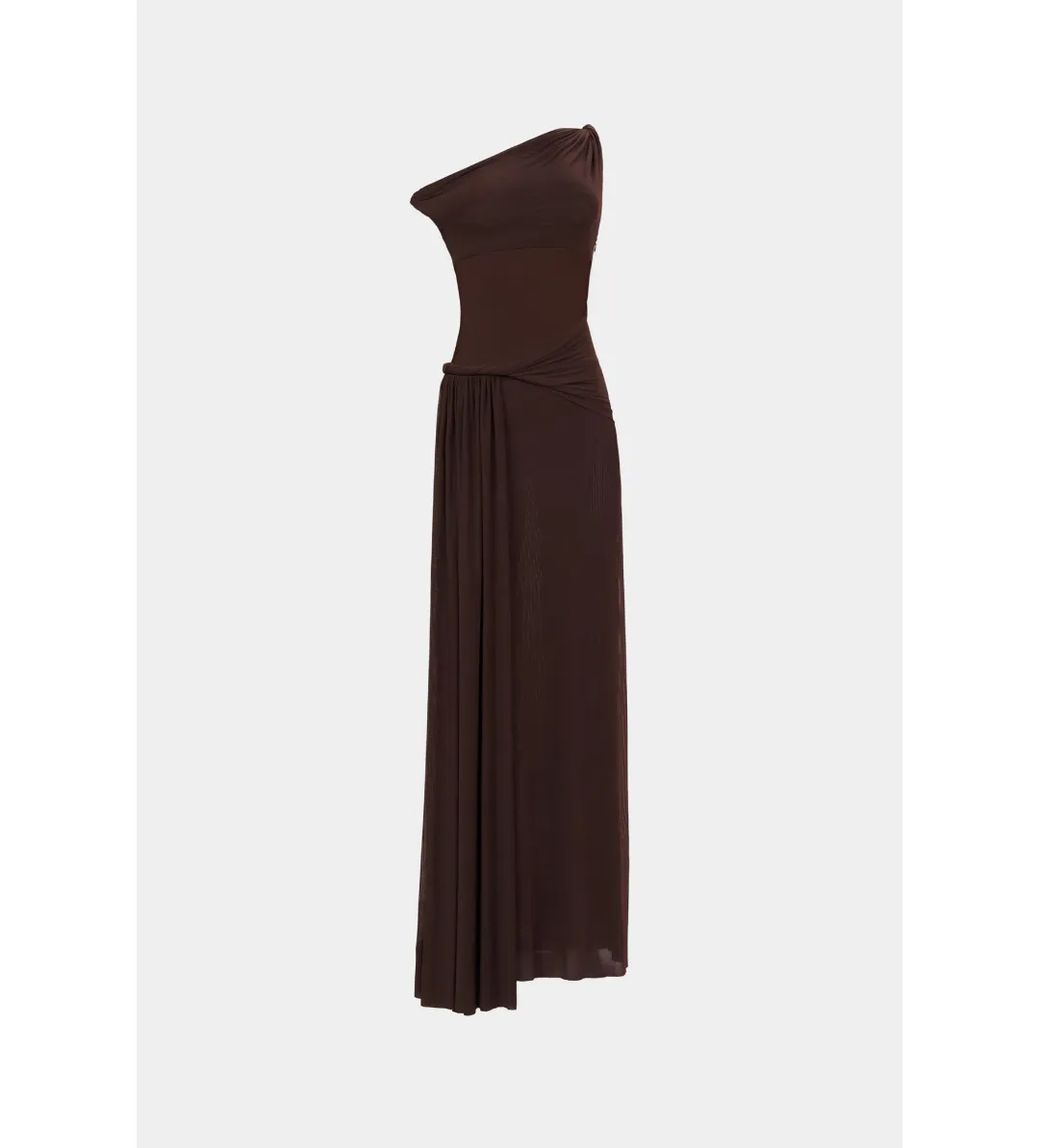 MISHA Sisal Mesh Maxi Dress Espresso Size 8/S for rent on The Volte - main image