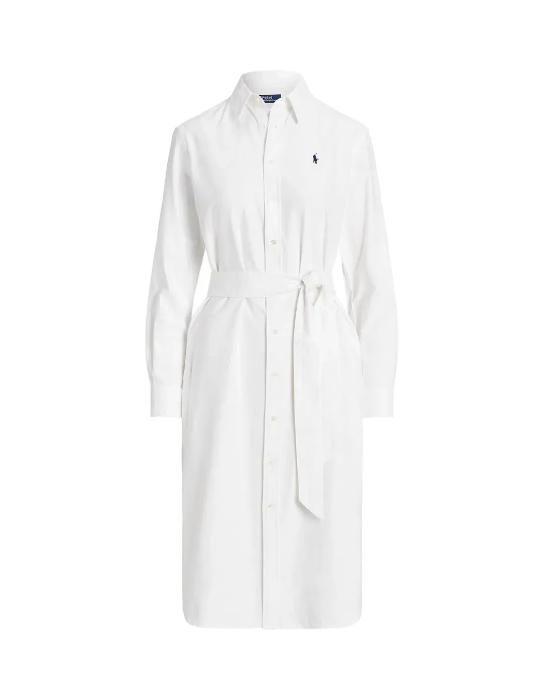 Ralph Lauren Belted Cotton Oxford Shirtdress Midi White Size AU 14 for rent on The Volte - main image