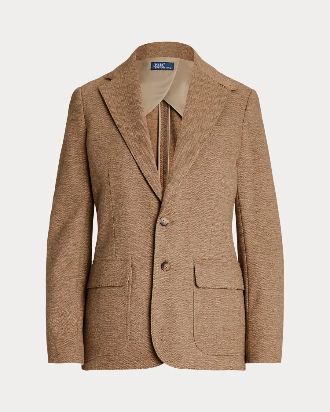 Ralph Lauren Wool-cotton Blazer Tan Herringbone Size AU 10 for rent on The Volte - main image