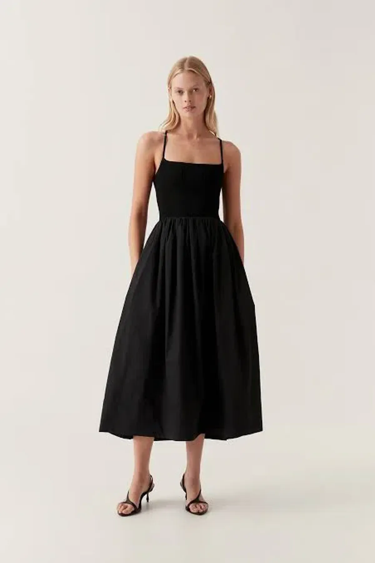 AJE Danica Tie Back Scarf Midi Dress Black 6 - Image 1