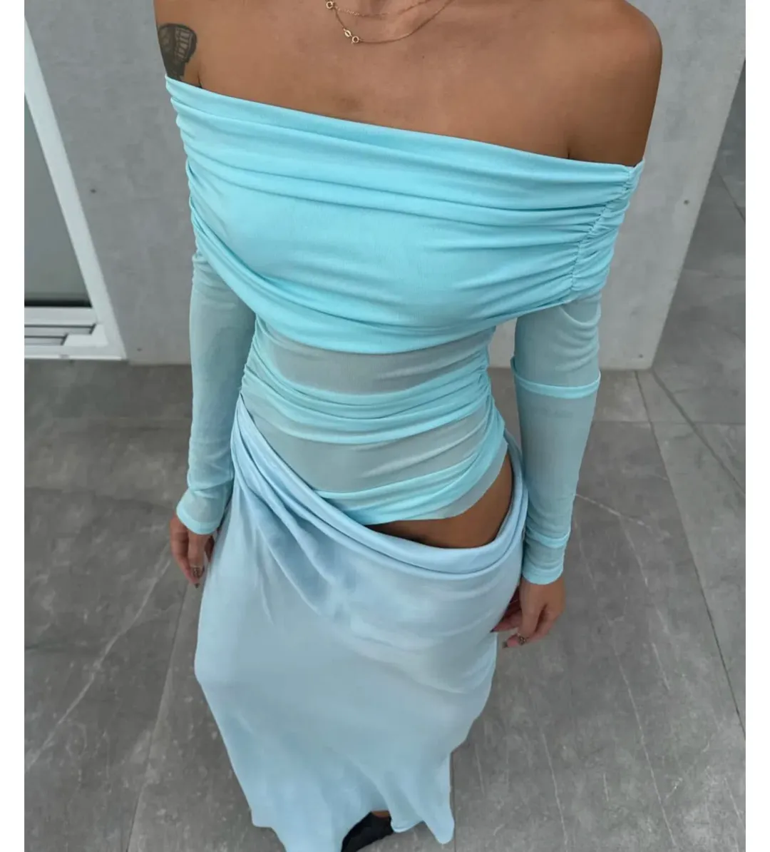 Benni Yasmin Maxi Dress Baby Blue Size 8 for rent on The Volte - main image