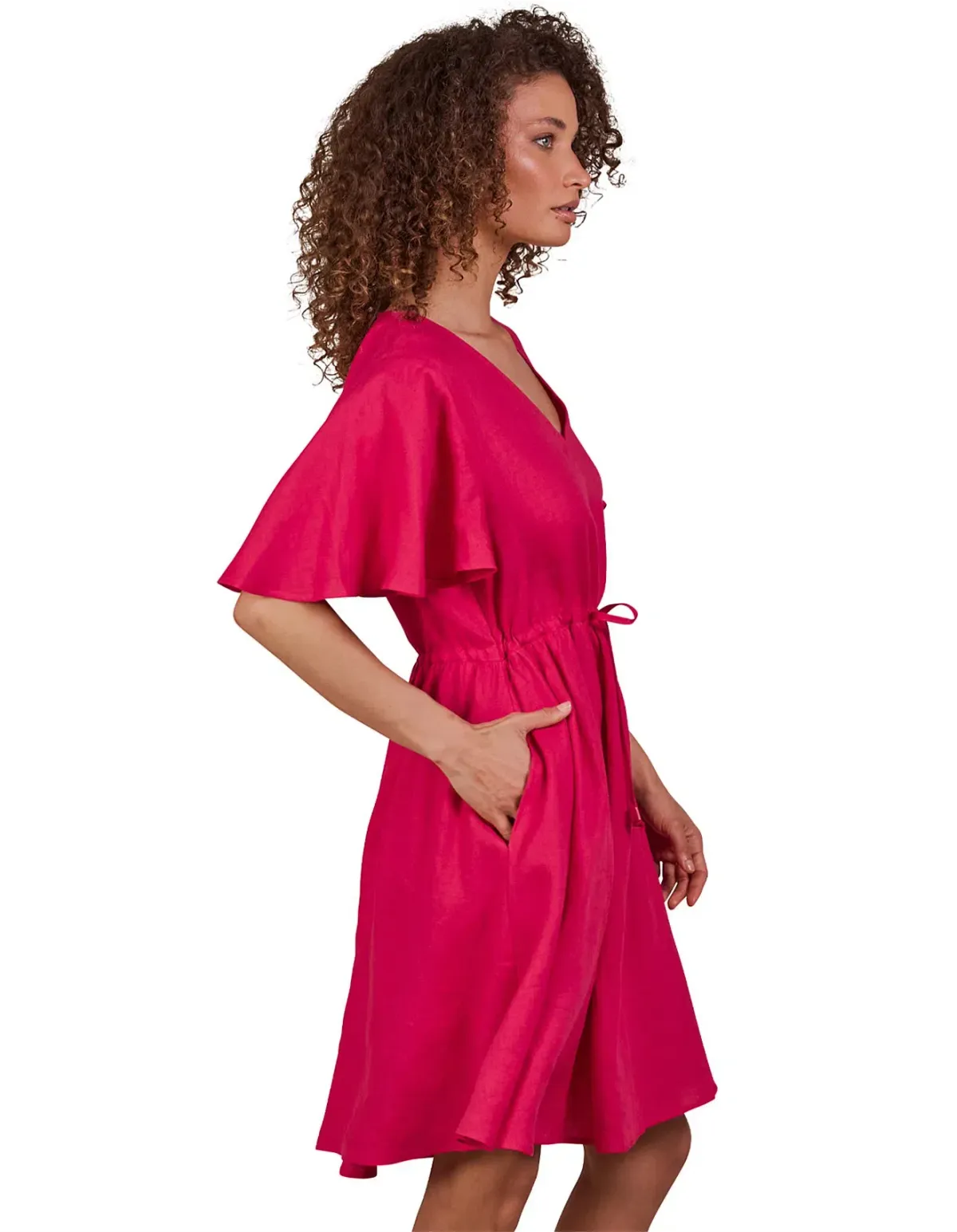 eb&ive Halcyon Tie Dress Raspberry Size AU 8 - Image 3