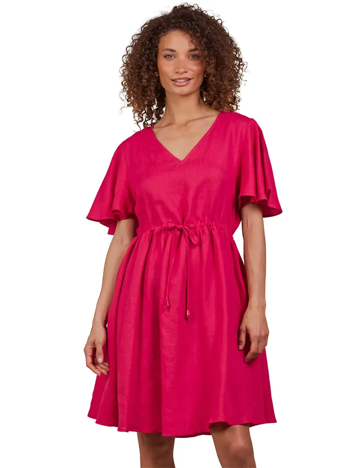 eb&ive Halcyon Tie Dress Raspberry Size AU 8 - Image 1