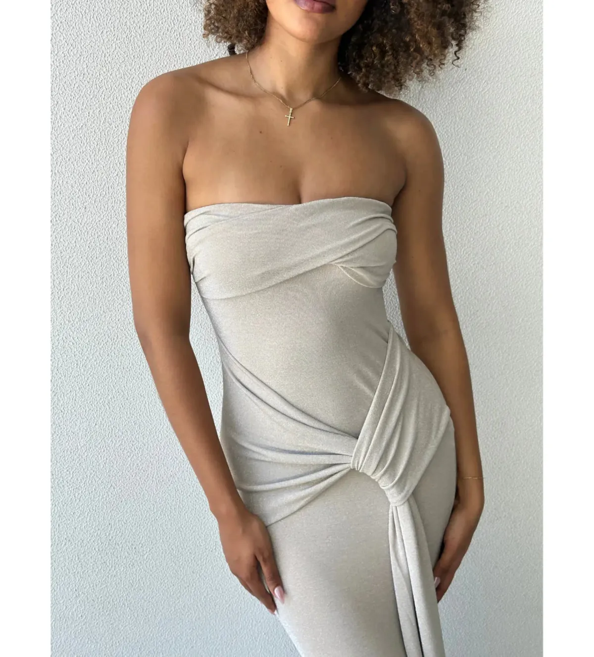 Lexi Tiffany Maxi Dress Champagne Size AU 6  - Image 3