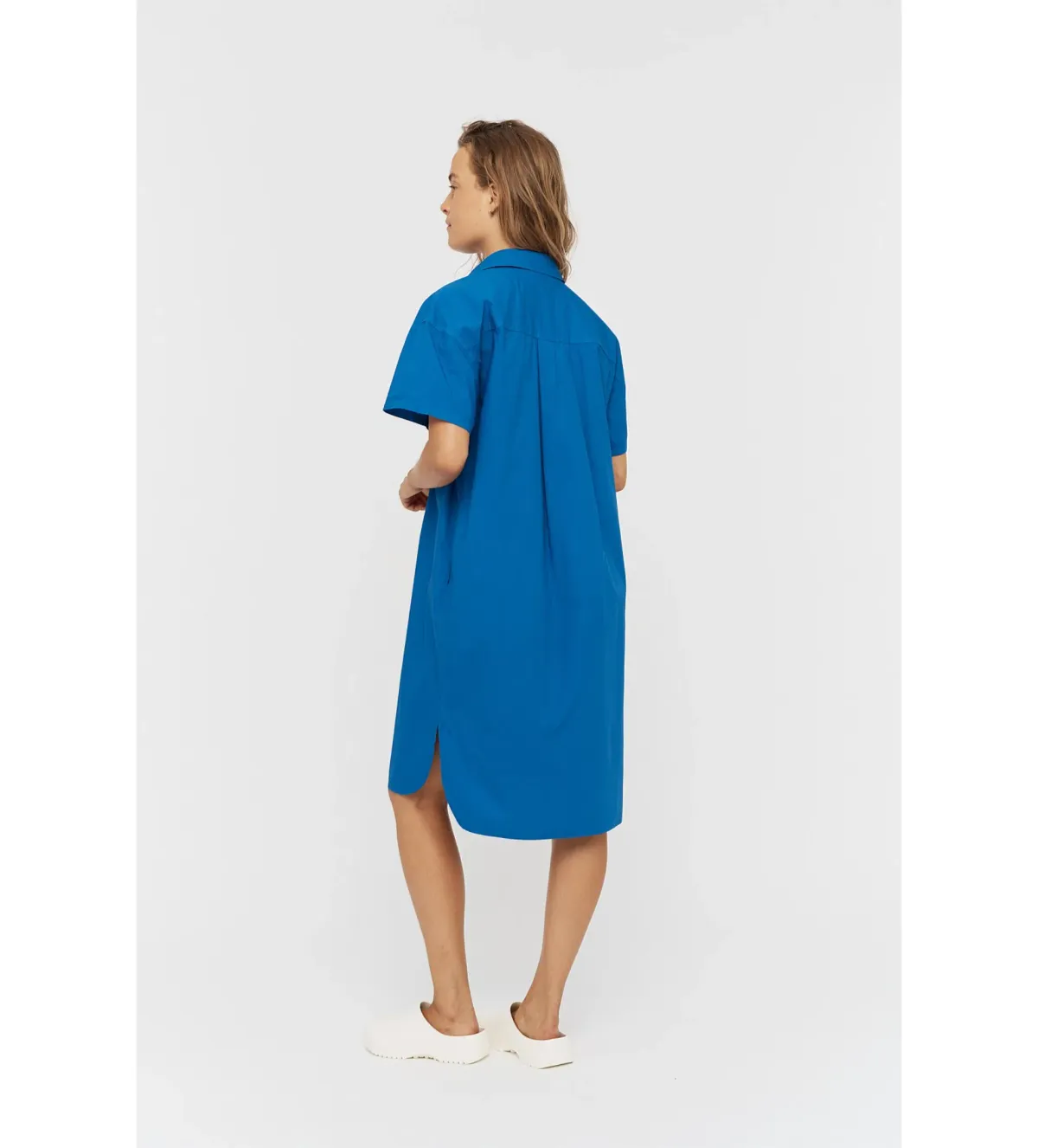 LMND Chiara Short Sleeve Shirt Knee-Length Dress Blue Size AU 8 - Image 4