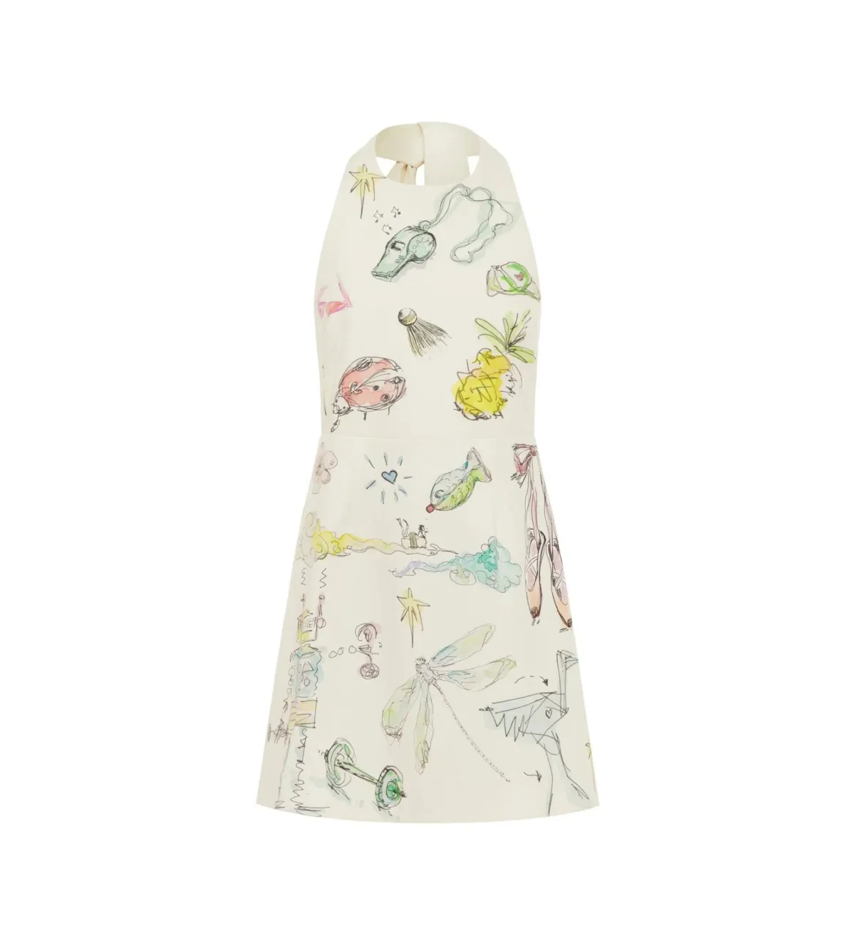 Alemais Court Mini Dress Cream Print Size AU 10 - Image 6