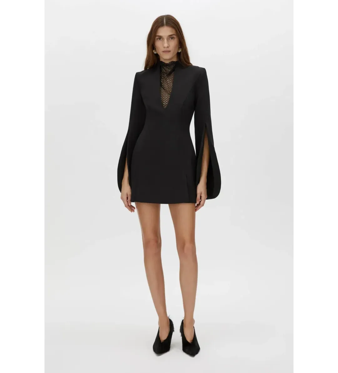 Camilla and Marc Sillage Lace Mini Dress Black Size AU 12 for rent on The Volte - main image