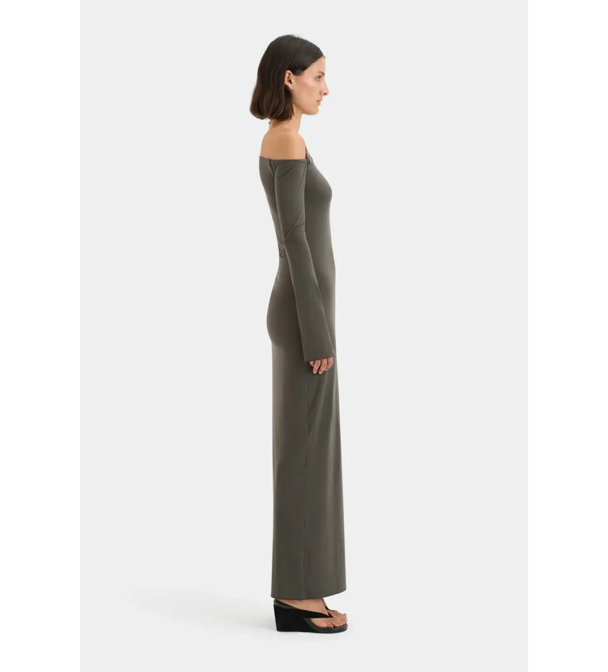 Sir the Label Hana Tie Maxi Dress Charcoal Size 2/AU 10 - Image 2