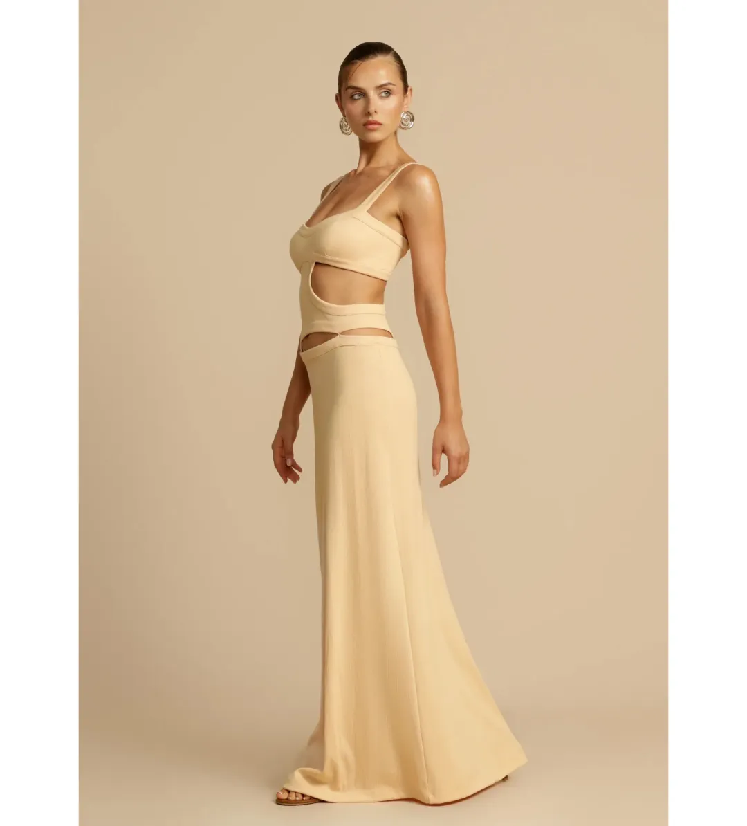 Arcina Ori Jetta Maxi Dress Butter Size AU 10 for rent on The Volte - main image