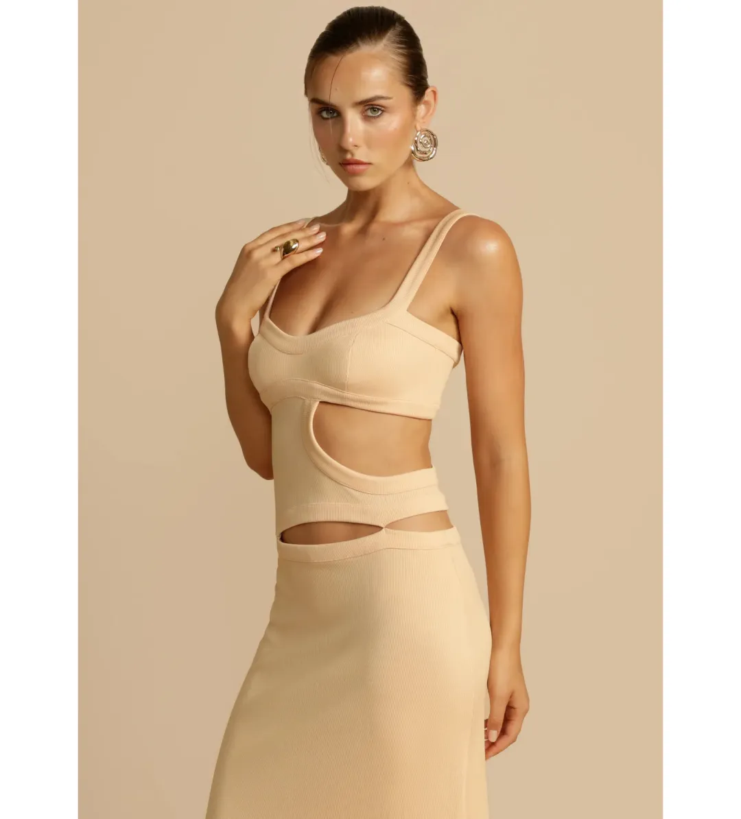 Arcina Ori Jetta Maxi Dress Butter Size AU 10 for rent on The Volte - main image