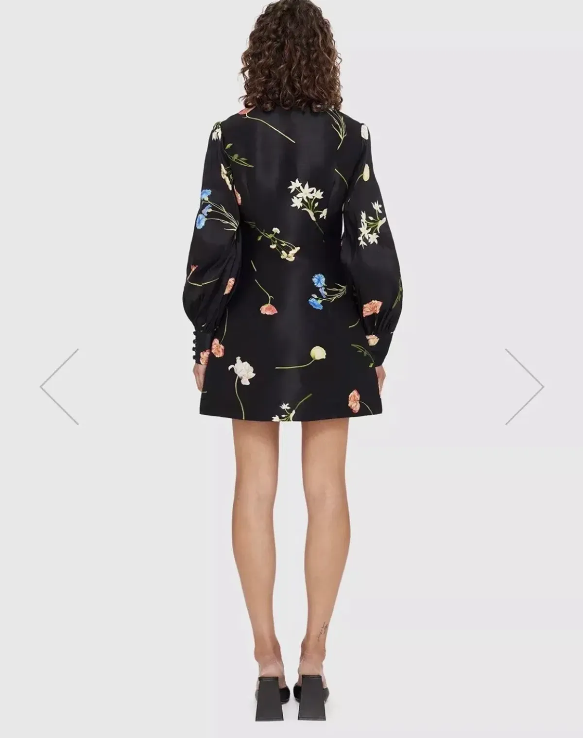 Leo Lin The Fields Linen Mini Dress Black Size 8 - Image 2