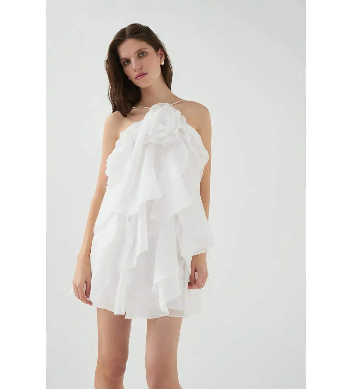 Aje Pandorea Layered Mini Dress Ivory Size AU 14 - Image 4