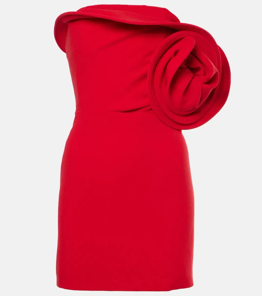 Magda Butrym Floral-appliqué Wool Blend Mini Dress Red Size 6 for rent on The Volte - main image