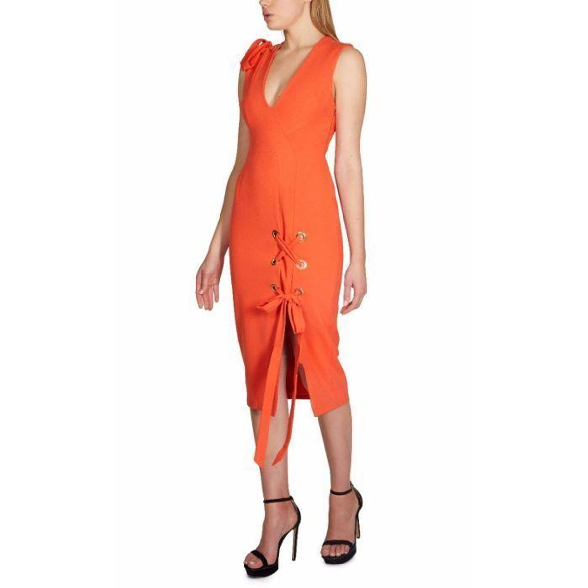 Rebecca Vallance Martinique Midi Dress in Tangello Size 6 - Image 2