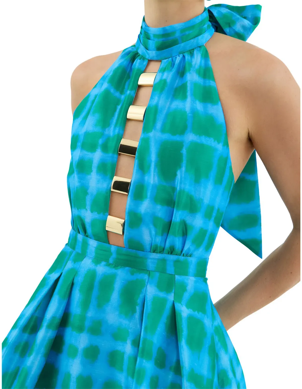 Rebecca Vallance Serafina Halter Dress Print Size AU 12  - Image 4