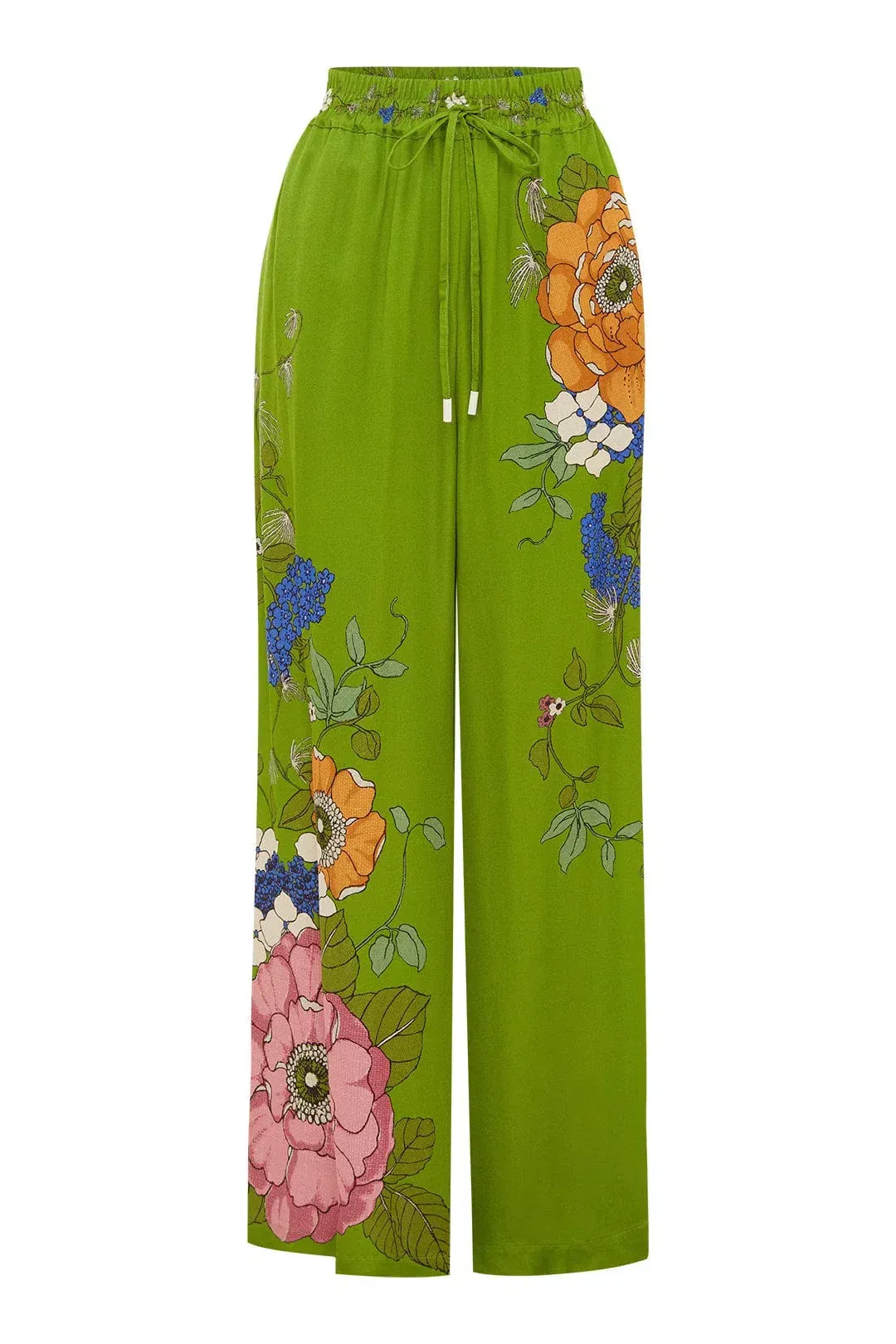 Alemais Olivia Shirt and Pant Set Green Floral Size 12 for rent on The Volte - main image