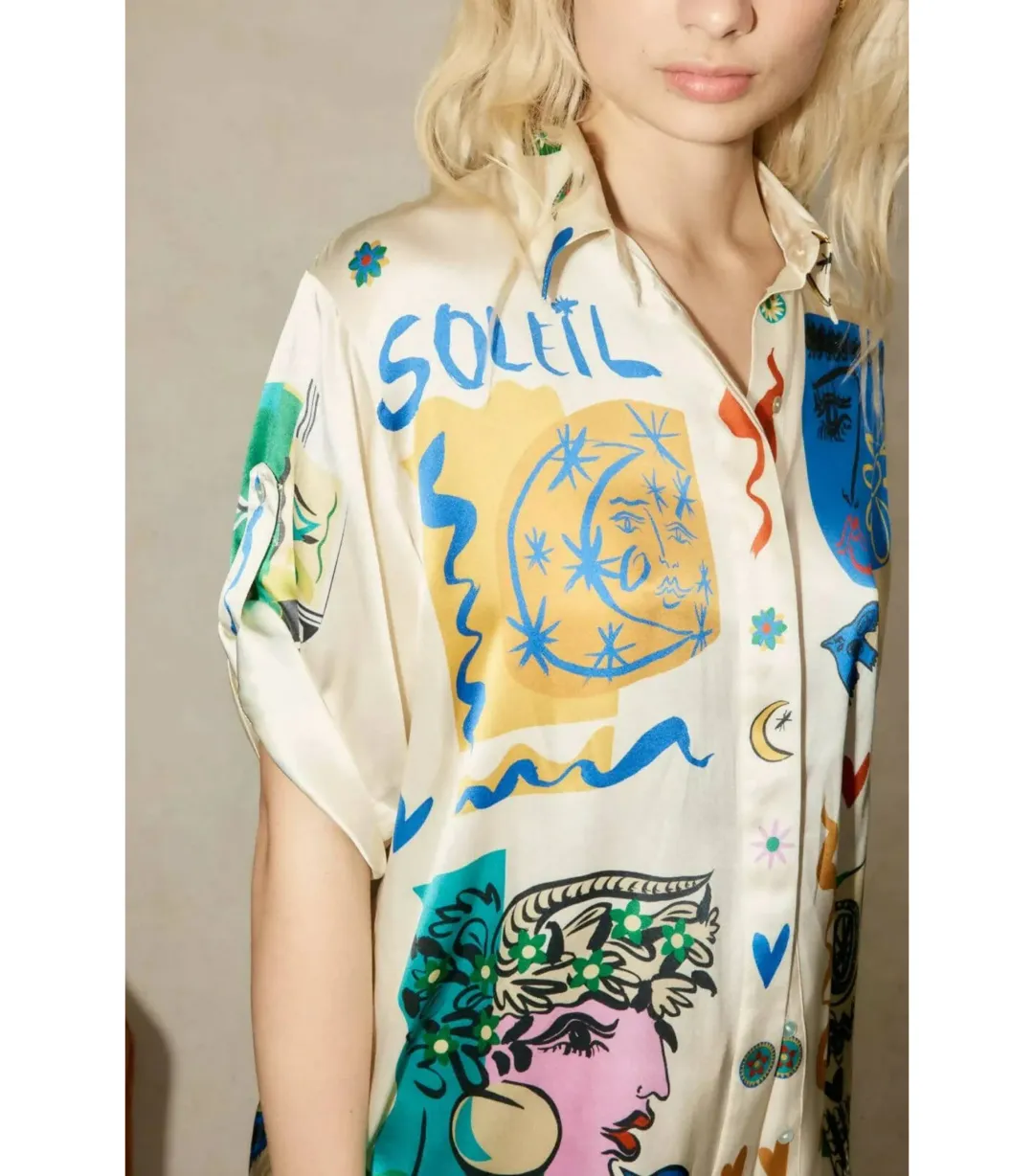 Alemais Soleil Oversized Shirt and Pants Set Print Size 12/L for rent on The Volte - main image