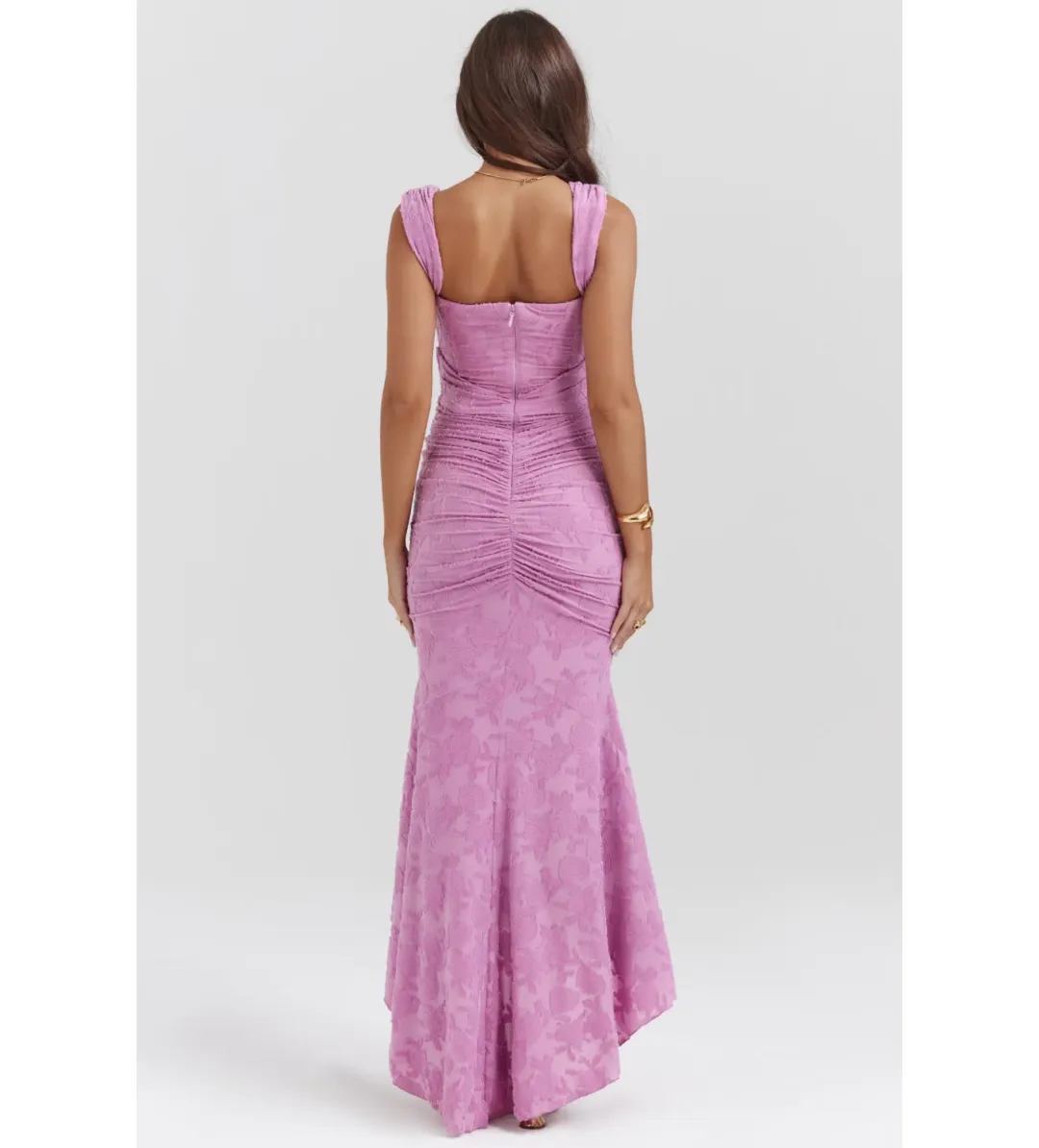 House of CB Cesca Maxi Dress Rose Pink Floral Size 8 for rent on The Volte - main image