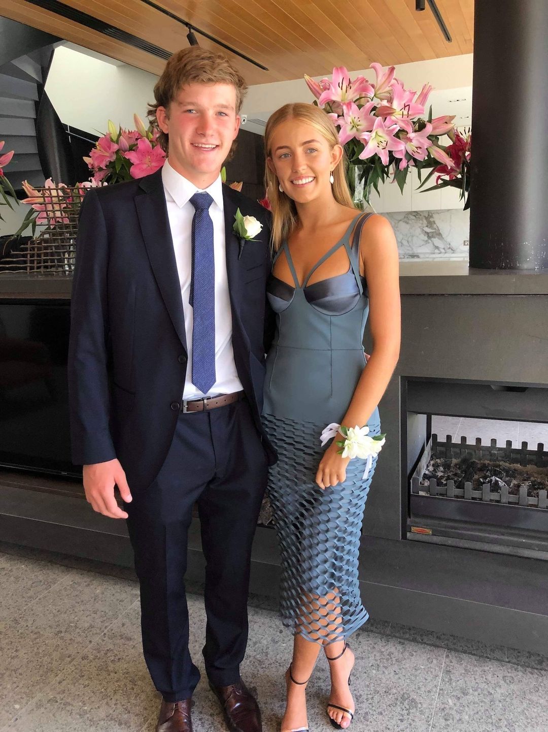 Dion Lee Honeycomb Perforated Dress Blue Size 8 for rent on The Volte - main image