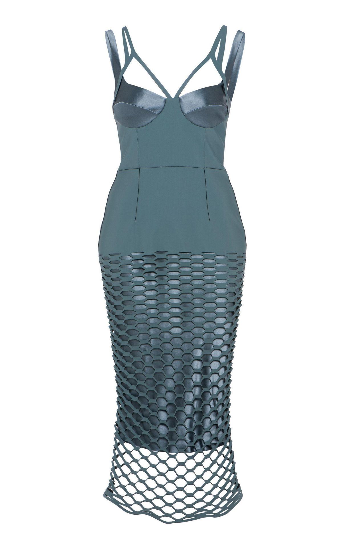 Dion Lee Honeycomb Perforated Dress Blue Size 8 - Image 2