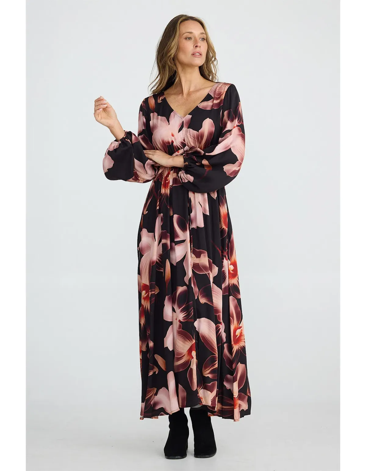 Brave + True Sunshine Midi Dress Night Orchid Size AU 12 - Image 3