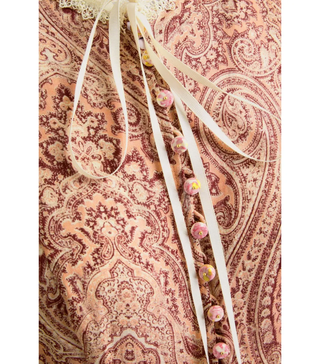  Zimmermann The Wonderland Frilled Midi Dress in Blush Paisley Size 4 / AU 16 for rent on The Volte - main image