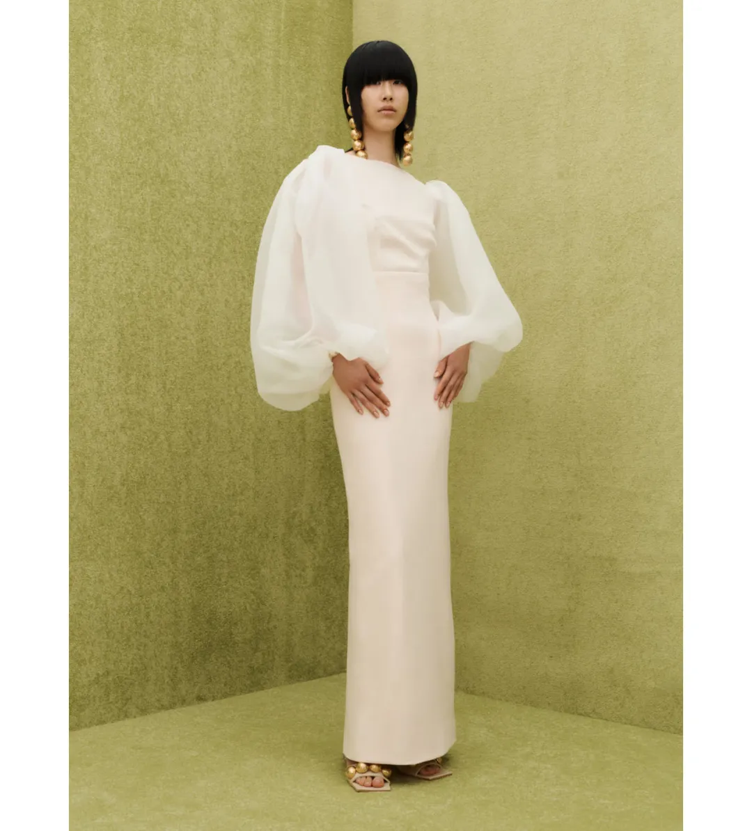 Solace London The Ziya Maxi Dress in Ivory Size 14 for rent on The Volte - main image