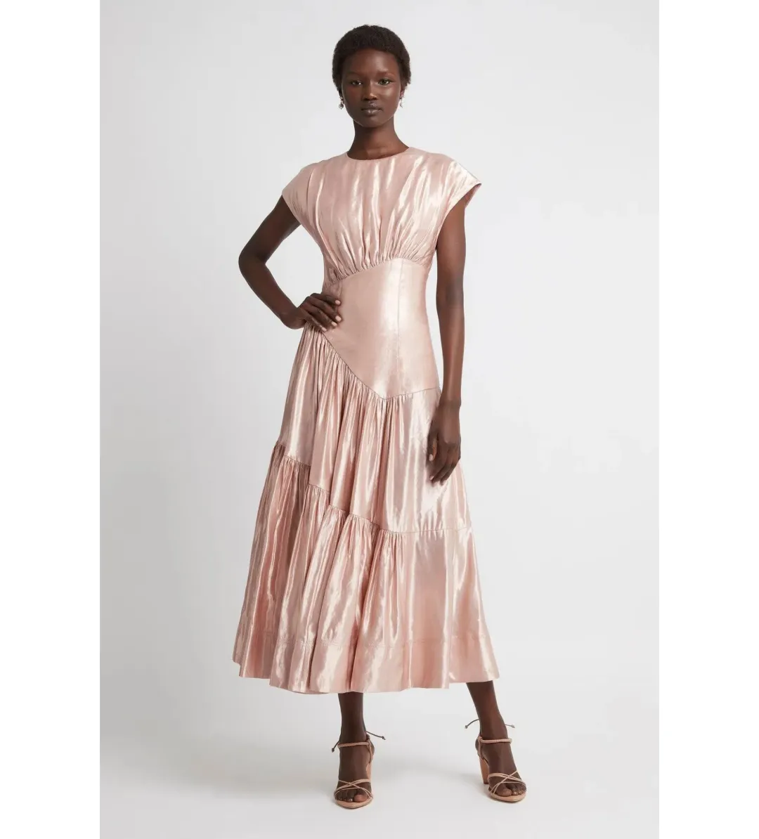 Aje Serendipity Reflection Midi Dress Blush Pink Size 12 for rent on The Volte - main image