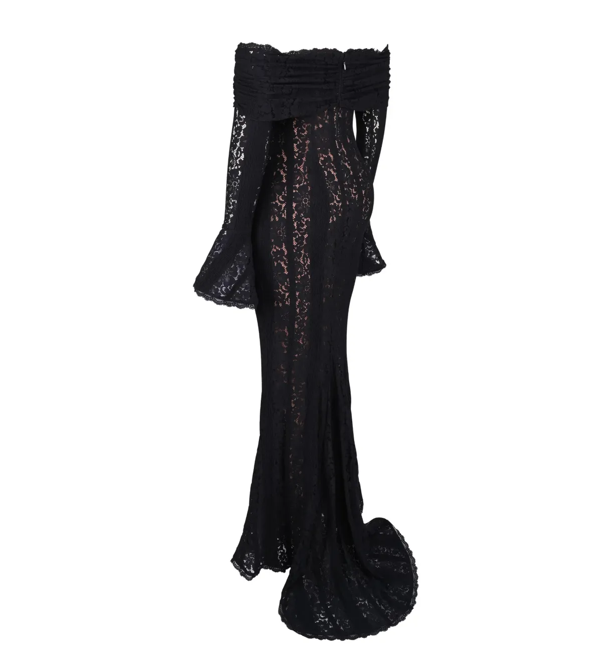House of CB Belle Off Shoulder Floral Lace Maxi Dress Black Size AU 14 - Image 7