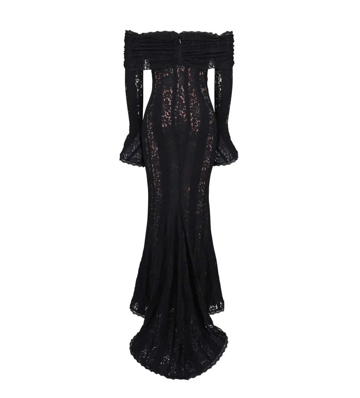 House of CB Belle Off Shoulder Floral Lace Maxi Dress Black Size AU 14 - Image 8