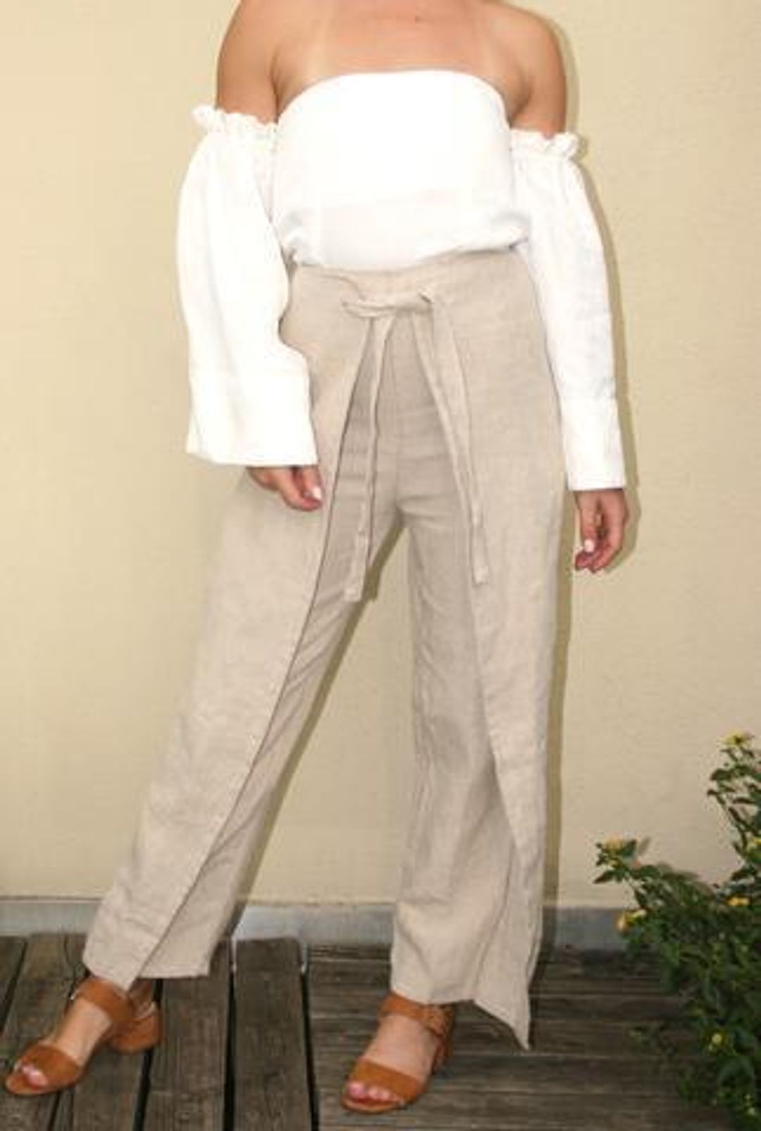 Sir The Label Kai Tai Culotte Midi Pants Khaki Size AU 10 for rent on The Volte - main image